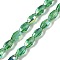 Electroplate Glass Beads Strands, AB Color Plated, Faceted, Oval, Green, 9.5x5.5mm, Hole: 1.2mm, about 60pcs/strand, 22.05''(56cm)