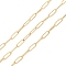 304 Stainless Steel Paperclip Chains, Soldered, with Spool, Real 18K Gold Plated, 66x61mm, 12x4x1mm, about 32.8 Feet(10m)/roll