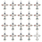 SUNNYCLUE 1 Box 40Pcs Rosary Cross Crystal Rhinestone Charms Bulk Cubic Zirconia Evil Eye Crucifix Cross Charms for Jewelry Making Hanging Ornament Necklace Bracelet Keychain Earrings Supplies Adult