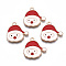 Alloy Enamel Pendants, Cadmium Free & Lead Free, Christmas Santa Claus, Light Gold, White, 20x20.5x1.5mm, Hole: 1.6mm