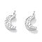 Brass Charms, Cadmium Free & Nickel Free & Lead Free, Uneven Moon, Real Platinum Plated, 9x5x2.5mm, Hole: 1.4mm