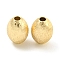 Brass Textured Beads, Cadmium Free & Nickel Free & Lead Free, Oval, Real 18K Gold Plated, 14x10mm, Hole: 3mm