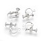 Racking Plated Brass Clip-on Earring Findings, with Loop, Platinum, 13x16x5mm, Hole: 1.5mm