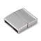 Tarnish Resistant 304 Stainless Steel Magnetic Clasps with Glue-in Ends, Rectangle, Stainless Steel Color, 20.5x16.5x4.5mm, Hole: 2.8x15mm