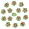 15Pcs Handmade Polymer Clay Cabochons, Succulents, Light Green, 22~23x22.5~23.5x14~15mm