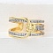 Brass Micro Pave Cubic Zirconia Open Cuff Rings, Cadmium Free & Lead Free, Real Gold Plated & Real Platinum Plated, 12.5mm, US Size 8(18.1mm)