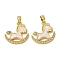 Brass Micro Pave Cubic Zirconia Pendants, with Enamel, Rocking Horse Charms, Real 18K Gold Plated, 18.5x18x2mm, Hole: 4x2.5mm