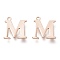 PVD Vacuum Plating  304 Stainless Steel Charms, Laser Cut, Alphabet, Rose Gold, Letter.M, 12x11.5x0.8mm, Hole: 1mm