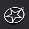 Non-Tarnish 201 Stainless Steel Laser Cut Pendants, Star, Stainless Steel Color, 22x19.5x1mm, Hole: 1.4mm