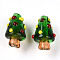 Handmade Lampwork Bumpy Beads, Mushroom Charms, Light Green, 17.5~20x11~14.5mm, Hole: 1~1.6mm