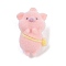 Flocky Resin Pendants, Pig, Pink, 44x30x21mm, Hole: 3mm