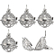 10Pcs Filigree Round Brass Cage Pendants, For Chime Ball Pendant Necklaces Making, Platinum, 37mm, 30.5x29x24mm, Hole: 5x6mm, 20mm inner diameter