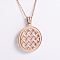 Vintage Punk Bohemian Stainless Steel Chinese Knot Pendant Necklaces for Women Men, Rose Gold