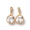 Brass Micro Pave Cubic Zirconia Pendants, Cadmium Free & Nickel Free & Lead Free, Square Charms, Real 18K Gold Plated, 11.5x9x5.5mm, Hole: 5x2.5mm