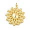 Brass Pendants, Sun Charms, Lead Free & Cadmium Free, Rack Plating, Long-Lasting Plated, with Jump Ring, Real 18K Gold Plated, 35.5x29x4.5mm, Hole: 3mm