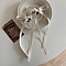Bowknot streamers Plastic Claw Hair Clips, Old Lace, 210mm