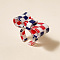 Resin Open Cuff Rings for Women, Bowknot, Colorful, Inner Diameter: 18mm