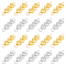 80Pcs 2 Colors Alloy Connector Charms, Three Hearts Links, Golden & Silver, 20x6x3mm, Hole: 1.8mm, 40pcs/color