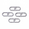 Tarnish Resistant 201 Stainless Steel Links Connectors, Laser Cut, Oval with Letter, Stainless Steel Color, Letter.P, 15x6x1mm, Hole: 4x5~7mm
