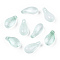 Glass Charms, Succulent, Teardrop, Pale Turquoise, 14.5x7.5x5mm, Hole: 1.2mm