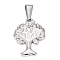 Tarnish Resistant 304 Stainless Steel Pendants, Tree of Life, Stainless Steel Color, 21.5x16.5x2.5mm, Hole: 8x3.5mm