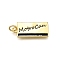 Rack Plating Brass Pendants, Rectangle with Word Motrocan, with Jump Ring, Cadmium Free & Lead Free, Long-Lasting Plated, Real 18K Gold Plated, 21.5x9x1.5mm, Hole: 3.5mm