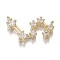 Brass Micro Clear Cubic Zirconia Pendants, Long-Lasting Plated, Real 18K Gold Plated, Constellations, Clear, Leo, 8.5x15x2.5mm, Hole: 0.7mm