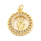 Brass Micro Pave Clear Cubic Zirconia Pendants, Gesture, Real 18K Gold Plated, 21x18x2mm, Hole: 3mm