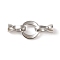 Brass Fold Over Clasps, Cadmium Free & Nickel Free & Lead Free, Ring, Platinum, 31mm, Hole: 4mm