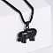 Cool Retro Stainless Steel Elephant Pendant Necklaces for Men, Black