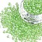 6/0 Glass Seed Beads, Transparent Inside Colours Luster, Round Hole, Round, Olive Drab, 6/0, 4~5x2.5~4.5mm, Hole: 1.2mm, about 4500pcs/bag