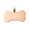 Ion Plating(IP) 304 Stainless Steel Pendants, Manual Polishing, Blank Stamping Tags, Dog Bone, Rose Gold, 22x40x1.8mm, Hole: 8.5mm