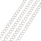Iron Side Twisted Chains, Unwelded, with Spool, Diamond, Silver, 9x7x1.5mm