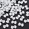 2-Hole Plastic Buttons, Bowknot, White, 6x9x2mm, Hole: 1.5mm