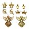 Tibetan Style Alloy Pendants, Angel & Fairy, Mixed Style, Antique Golden, 15~80x13~53x1~8mm, Hole: 1~3mm