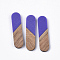 Resin & Walnut Wood Cabochons, Oval, Mauve, 45x11x3~4mm