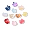 Transparent Spray Paint Glass Beads, Cat, Mixed Color, 12.5x14x11mm, Hole: 1.4mm