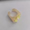 Resin Cuff Rings for Women, Flower, BurlyWood, Inner Diameter: 18mm