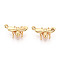 Brass Pendants, Bees, Nickle Free, Real 18K Gold Plated, 15.3x8.8x4.3mm, Hole: 1mm
