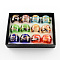 Handmade Gold Sand Millefiori Lampwork Rings, Mixed Color, 17~19mm, about 12pcs/box