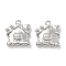 Micro Pave Cubic Zirconia Pendants, Cadmium Free & Nickel Free & Lead Free, House Charms, Platinum, 13x12x3mm, Hole: 1.2mm