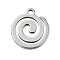 304 Stainless Steel Charms, Vortex, Stainless Steel Color, 10.5x10x1mm, Hole: 1mm