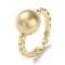 Rack Plating Brass Finger Ring for Women, Long-Lasting Plated, Lead Free & Cadmium Free, Round, Real 18K Gold Plated, Inner Diameter: 16mm