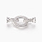 Brass Micro Pave Cubic Zirconia Fold Over Clasps, Oval, Clear, Real Platinum Plated, 33mm, Inner: 4mm