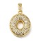 Brass Micro Pave Cubic Zirconia Pendants, Cadmium Free & Lead Free, Long-Lasting Plated, Real 18K Gold Plated, Letter O, 22.5x18x5.5mm, Hole: 4.5x3mm