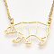 201 Stainless Steel Pendant Necklaces, with Cable Chains, White Zuni Bear, Golden, 17.3 inch(44cm), 2mm, Zuni Bear: 17x29x1mm