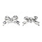 Alloy Connector Charms, Cadmium Free & Nickel Free & Lead Free, Bowknot, Platinum, 17x27x6mm, Hole: 1.2mm