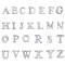 52Pcs 26 Style Alloy Rhinestone Slide Charms, Initial Alphabet, Platinum, Letter A~Z, 11~12x11~11.5x4.5mm, Hole: 8x1.5mm, 2pcs/style
