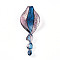 Handmade Gold Sand Lampwork Big Pendants, Spiral Charms, Steel Blue, 66~73x25~26x11~12mm, Hole: 5~6mm