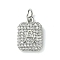 Rack Plating Brass Micro Pave Clear Cubic Zirconia Charms, Long-Lasting Plated, Lead Free & Cadmium Free, Rectangle with Letter Pattern, with Jump Ring, Platinum, Letter A, 14x9.5x2mm, Hole: 3mm